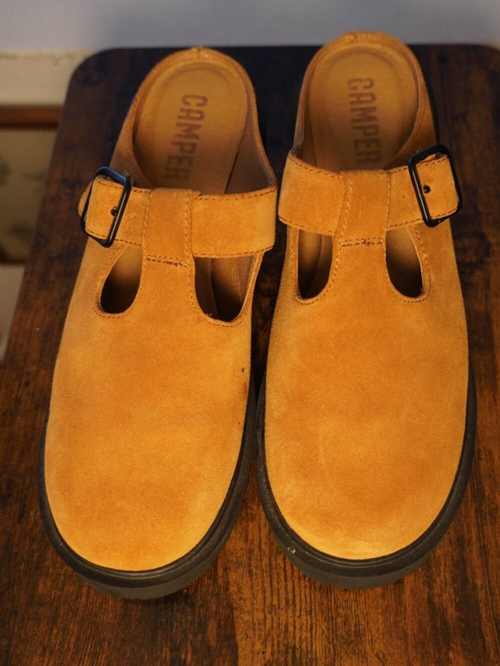 Camper Mustard Suede Chunky Platform Mary Jane Shoes – EU 41 – Worn Once